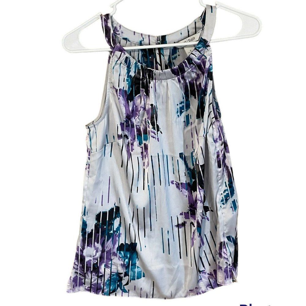 white house black market womens sz small sleeveless blouse tank top Geometric